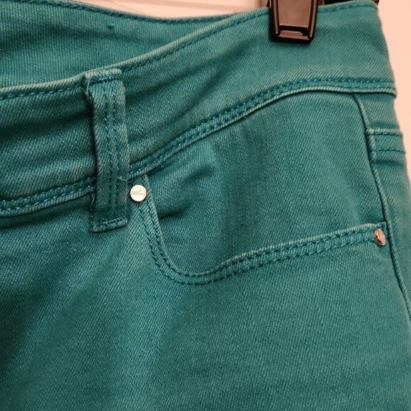 White House Black Market Women's Turquoise "Blanc" Slim Crop Jeans Size 6 - Picture 5 of 10